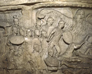 Detail from a Cast of the Column of Marcus Aurelius Showing the Miracle of the Rain