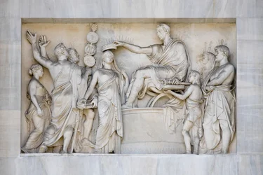 Detail of Arch of Peace, Milan, Italy