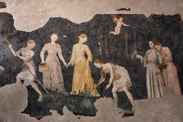 Detail of the frescoes, Camera Pinta (Painted Room)