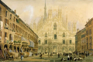 Duomo Square and Cathedral in Milan. 1811