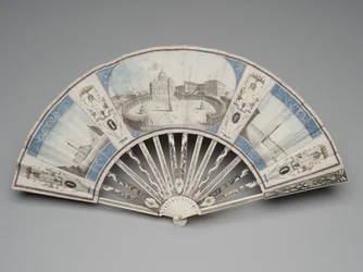 Folding fan with views of the monuments of Rome, c.1780s-1790s