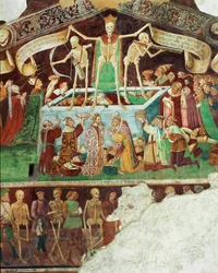 Frescos on the Outside of the Oratorium Dei Disciplini in Clusone near Bergamo