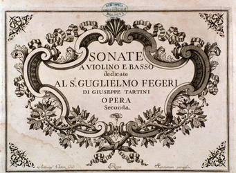 Frontispiece of Musical Score for Sonatas by Giuseppe Tartini