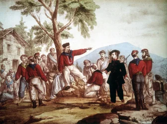 Garibaldi (1807-1882) wounded in Aspromonte