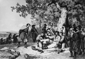 Giuseppe Garibaldi Injured at the Battle of Aspromonte in 1862