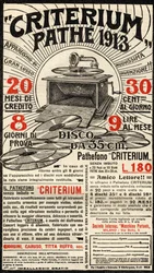 Italian Advertisement of the Criterium Gramophone of the Brand Pathé