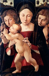 Madonna and Child with two Angels