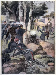 Mexican Revolution: Fighting Between Army and Rebels, Illustration of Abbo in "L
