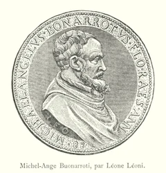 Michelangelo Buonarroti, by Leone Leoni (engraving)
