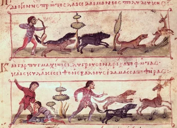 Deer Hunting, illustration from the Cynegetica by Oppian