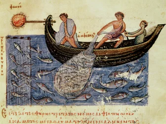 Fishing with a Net, illustration from the Halieutica by Oppian