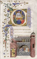 Boethius with Students in Prison, from De Consolatione Philosophiae cum Commento, 1385