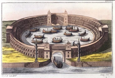 Naumachia, naval combat in an amphitheatre of Rome