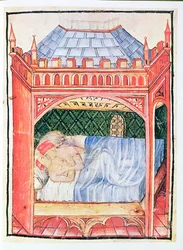 Couple in a Bed, from Tacuinum Sanitatis