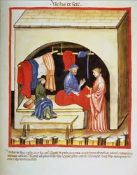 The Tailors Shop: Clothes of Silk, from Tacuinum Sanitatis
