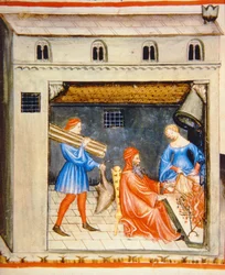 Winter: In front of the fire, from Tacuinum Sanitatis