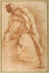 Nude man seen from the rear, late 17th century