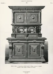 Oak sideboard designed in Stuttgart, illustration from L