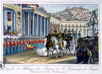 Oath of the Italian Constitution, Piazza di San Francesco di Paola, Naples, 24th February 1848