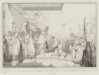 Peace concluded between Pope Alexander III and Emperor Frederick I Barbarossa