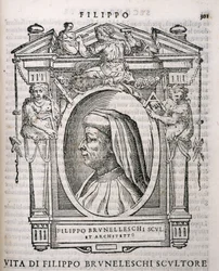 Portrait of Filippo Brunelleschi from Vasari