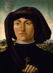 Portrait of a Young Man with a Pink Flower, c.1475-85