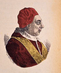 Portrait of Pope Benedict XIV, 1898 (engraving with later colouration)