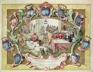 Prince Frederick Christian of Poland on a visit to the Institute of Science, Bologna in 1739