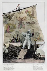 Pulcinella returning from Moon