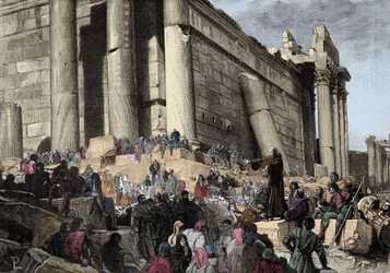 Representation of Arnaud de Brescia (Arnaldo da Brescia) (1090-1155), Italian Political and Religious Reformer, During the Prediction. In 1145 He Preached in Rome the Revolt Against Pope Eugene III, Who Was to Be Hunted and Sought to Restore the Roman Repu
