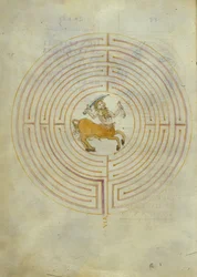 Representation of the Minotaur in the centre of the labyrinth