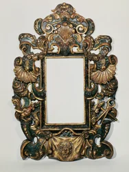 Roman carved black and gilt frame