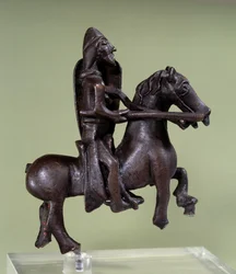 Romanesque Art: Bronze Knight Statuette with Armor