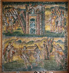 Scenes from The Book of Joshua: The taking of Jericho, The seven priests carrying the Ark of the Covenant
