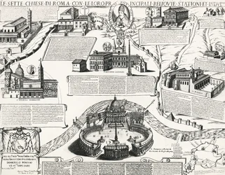 Seven Churches of Rome, With portrait of Alexander VII