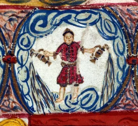 Sign of Aquarius. Italian Horoscope, mid-15th century