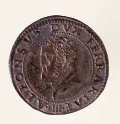 Silver Coin from Ferrara: Reign of Duke Alfonso II d