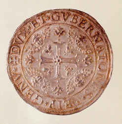 Silver Coin from Republic of Genoa with the Cross (1670)
