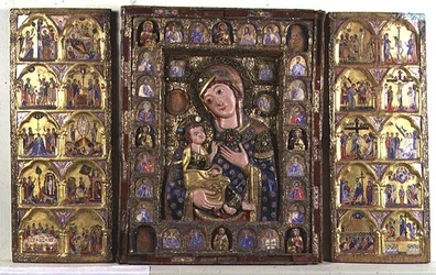 Triptych of the Madonna and Child with Evangelists, Prophets, and scenes from the Life of Christ