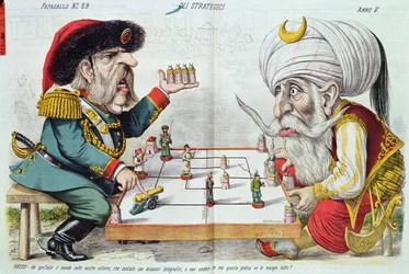 Turkey and Russia Playing a Game of Strategy, from Le Perroquet, 1877