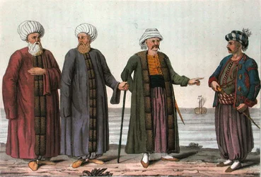 Uniforms of the Ottoman Navy, engraved by V. Raineri
