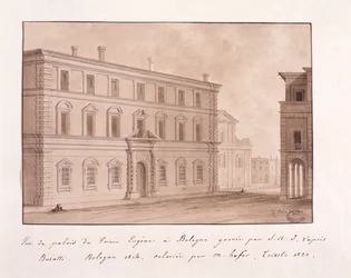 View of the Palace of Prince Eugene in Bologna, engraved by S.A.I. after Busatti
