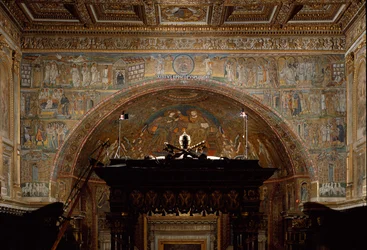 View of the apse, with Christ in Majesty and scenes from the Life of Christ