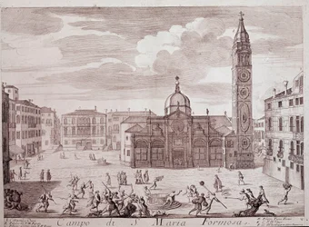 View of the Square of the Church of Santa Maria Formosa in Venice