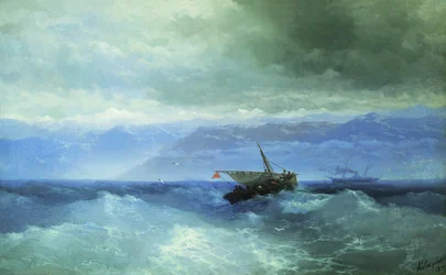 Caucasus Mountains from the Sea
