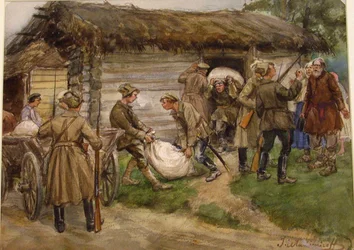 Requisition of Flour from Rich Peasants in a Village Near Pskov