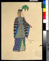 Costume Design for the Opera The Golden Cockerel by N. Rimsky-Korsakov
