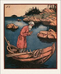 Illustration to The Tale of the Fisherman and the Fish