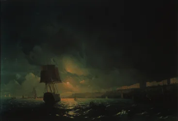 View over Odessa at moonlight night, 1896