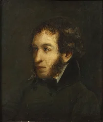 Last lifetime portrait of the poet Alexander Sergeyevich Pushkin, 1837